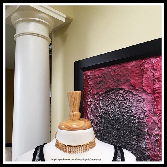 STEVE MADDEN GOLD FRINGE CHAIN BOHO CHOKER - Picture 3 of 6